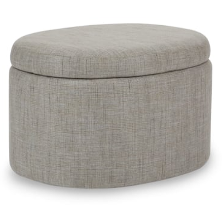 Upholstered Oval Storage Ottoman