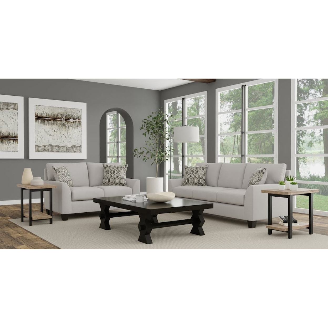 Peak Living 540 Loveseat with Flared Armrests