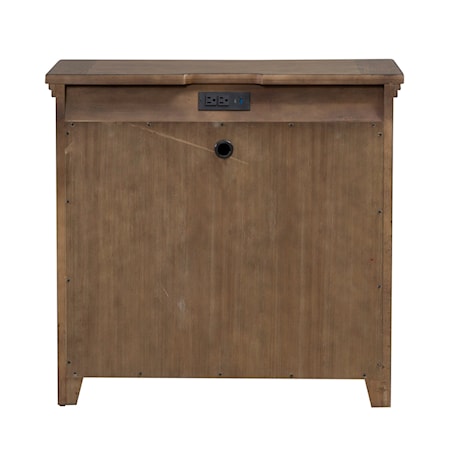 2-Door Bedside Chest with Charging Station