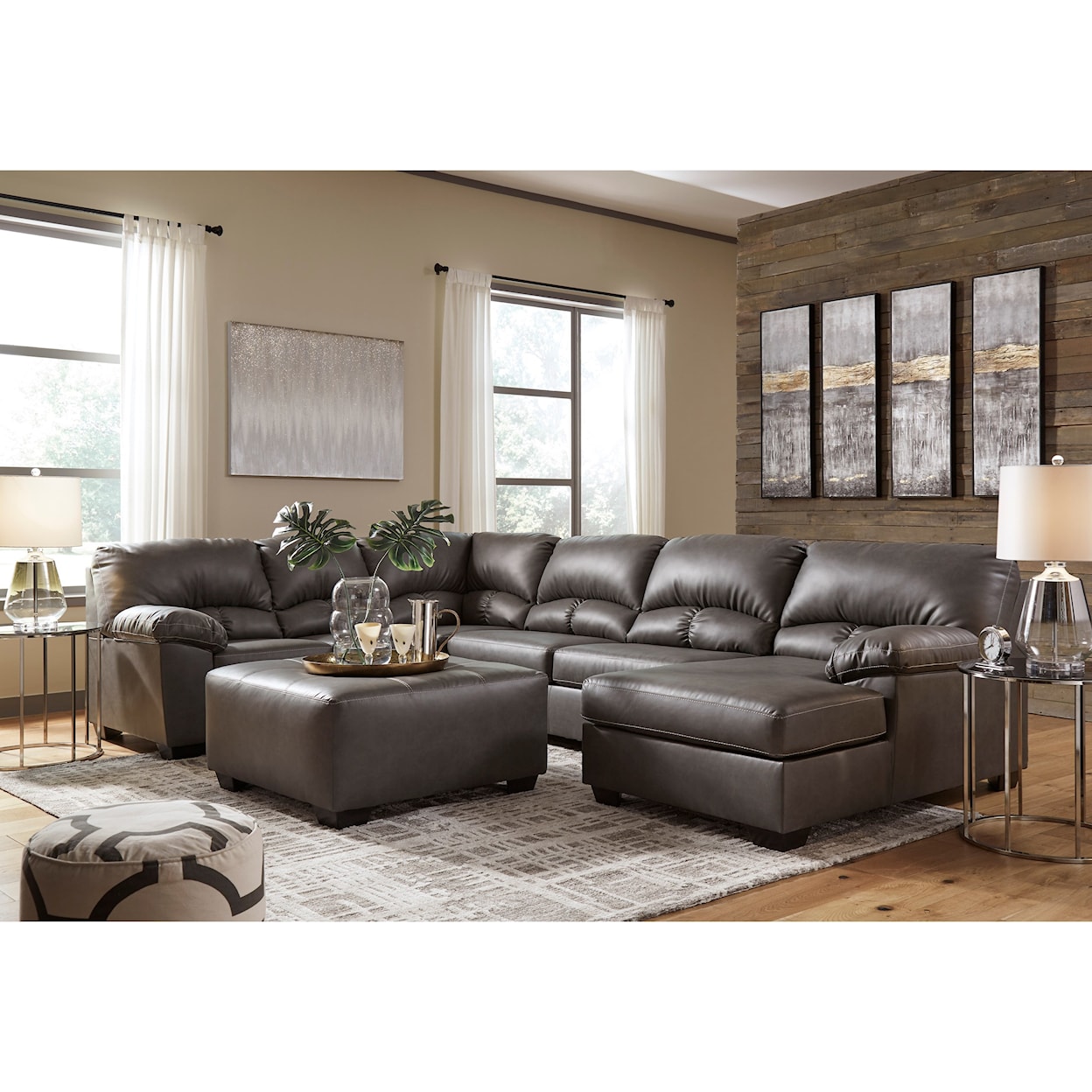 Ashley Furniture Benchcraft Aberton 3-Piece Sectional with Chaise
