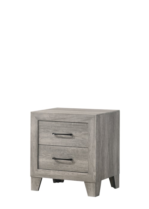 Hopkins Contemporary 2-Drawer Nightstand - Driftwod