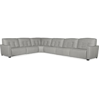 Contemporary 6-Piece Power Reclining Sectional with 3 Recliners