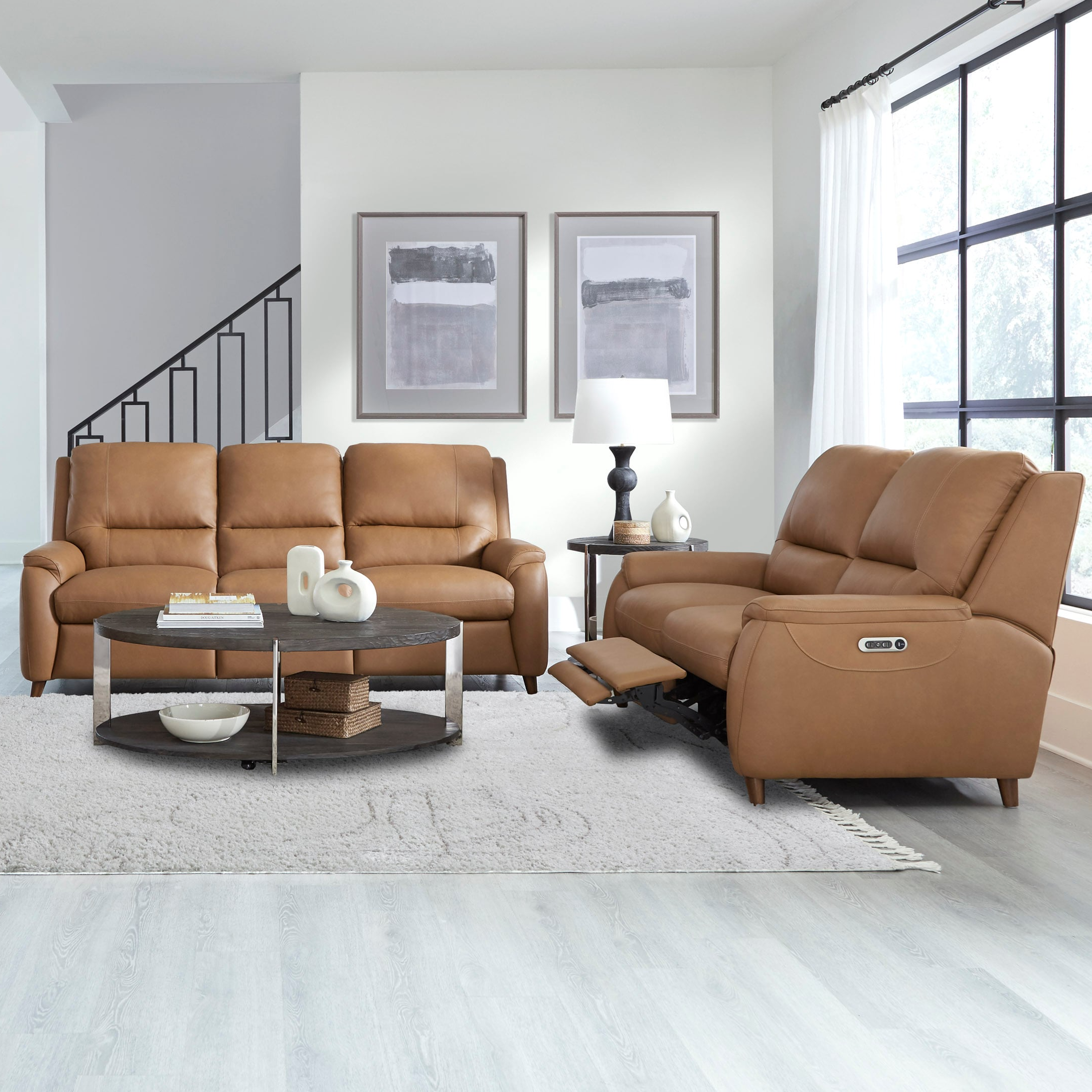 Power Reclining Sofa and Loveseat Set