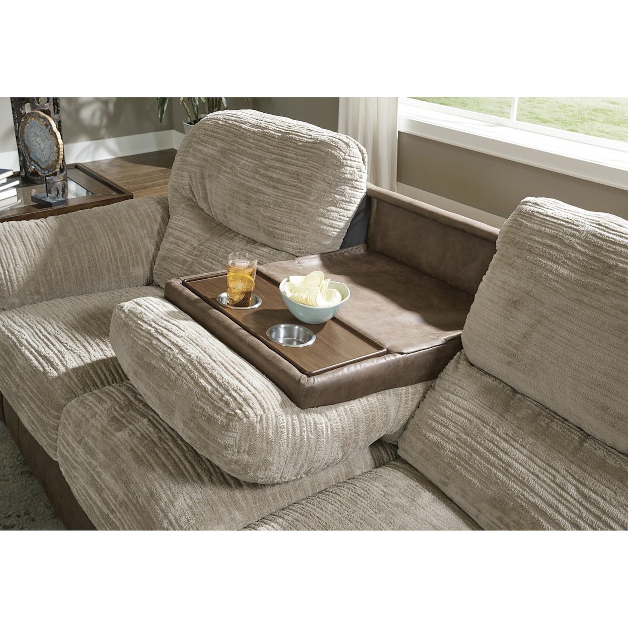 Jackson Furniture 5455 McMahon Sofa w/ Drop Down Table