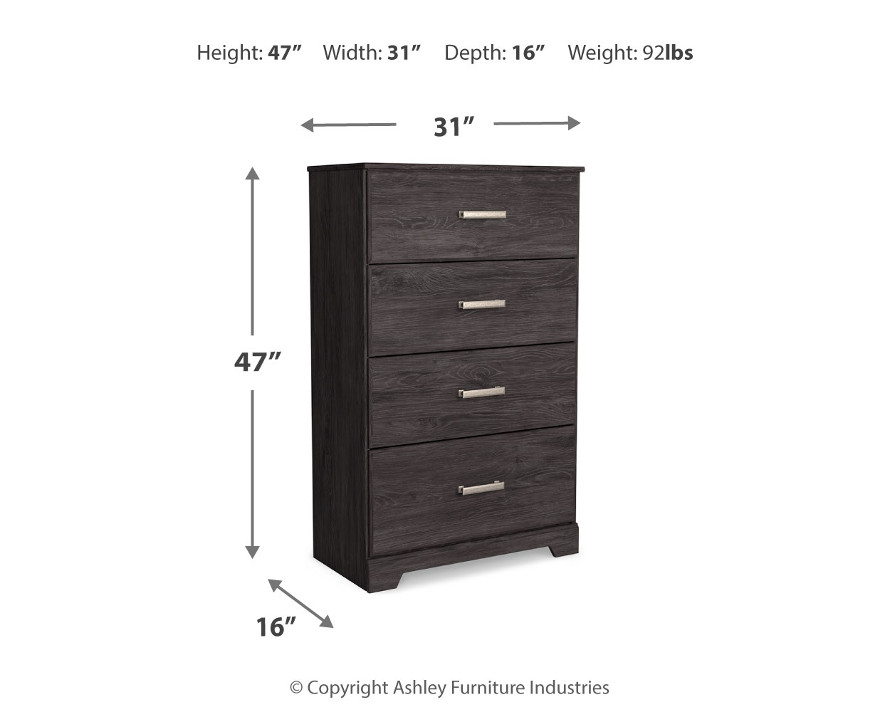 Signature Design by Ashley Belachime Four Drawer Chest