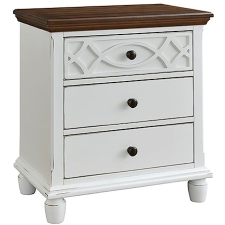 Traditional 3-Drawer Nightstand