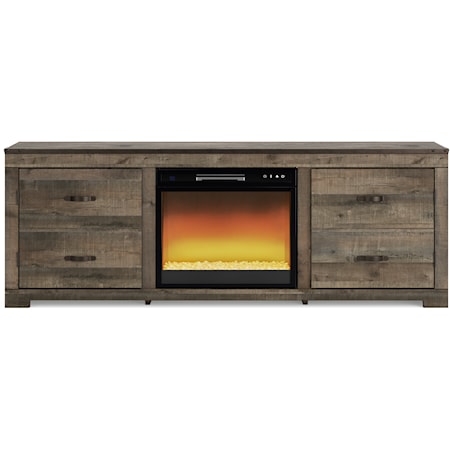 72" Rustic TV Stand with Electric Fireplace