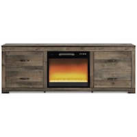 72" Rustic TV Stand with Electric Fireplace