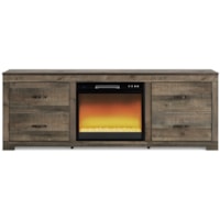 72" Rustic TV Stand with Electric Fireplace