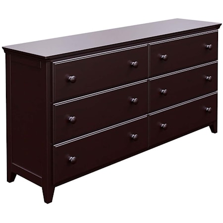 Youth 6 Drawer Dresser in Espresso