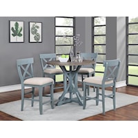 Farmhouse 5-Piece Counter-Height Dining Set