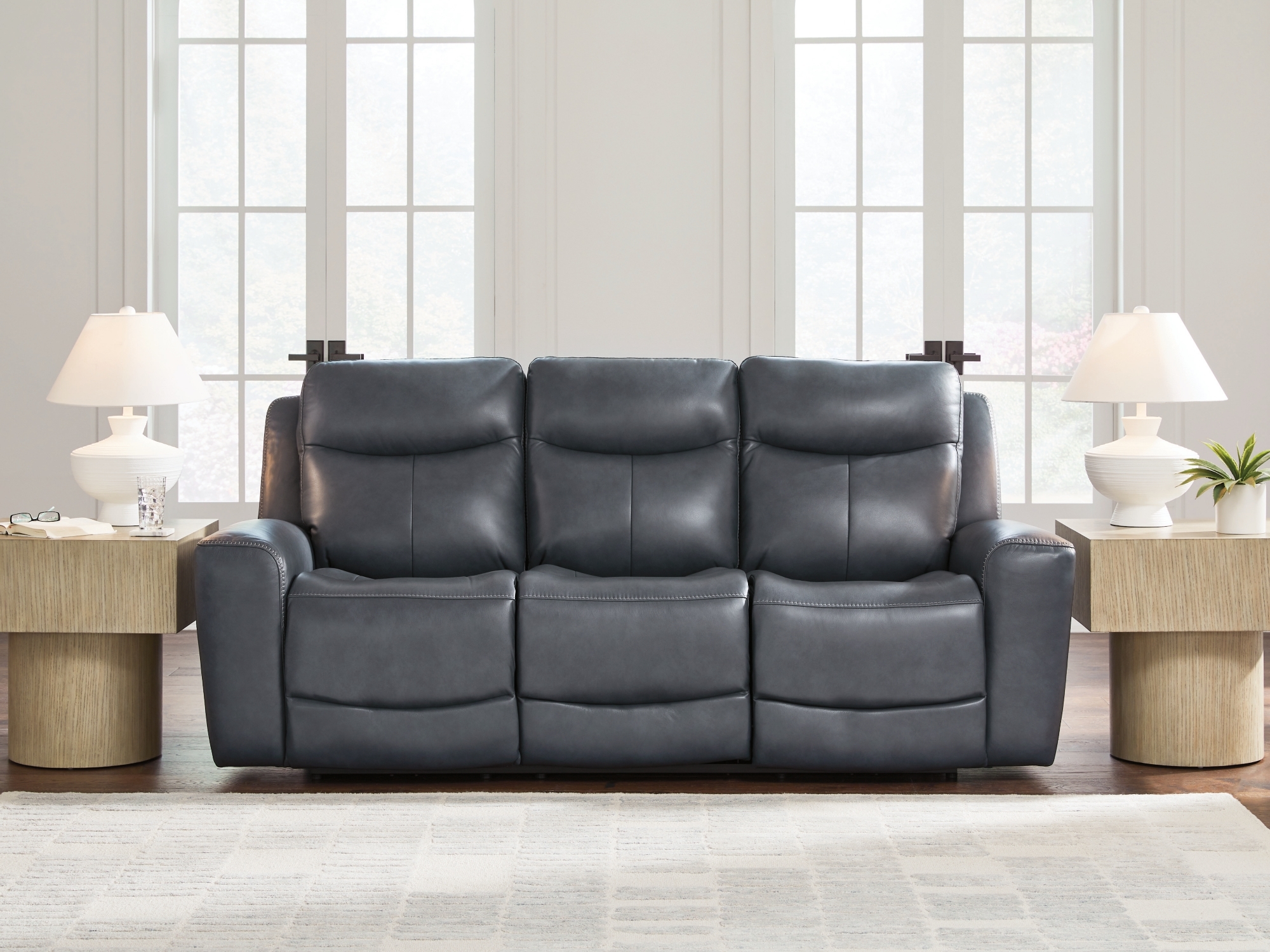 Pwr Rec Sofa With Adj Headrest