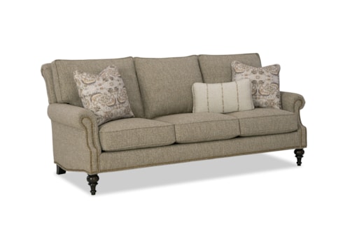 Traditional Sofa with Rolled Arms