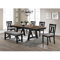 Maribelle 6-Piece Farmhouse Dining Set