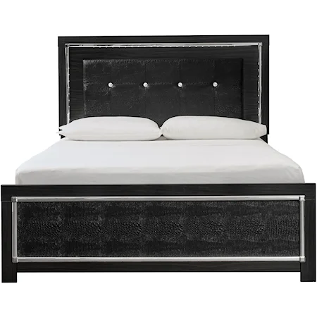 Queen Upholstered Bed with LED Lighting