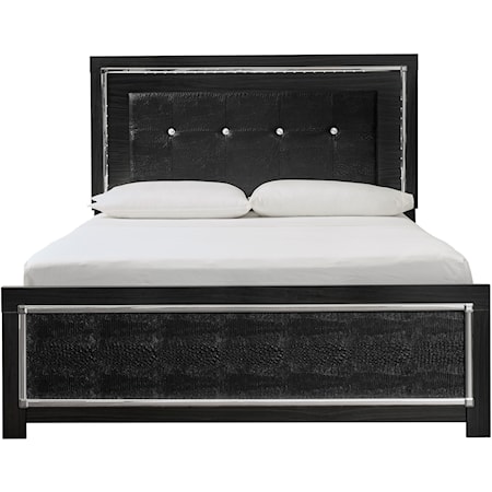 Queen Upholstered Bed with LED Lighting