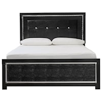 Glam Queen Upholstered Bed with LED Lighting