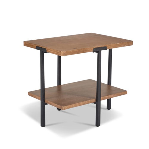 Contemporary End Table with Steel Frame