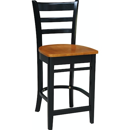 Emily Counter Stool in Cherry / Black