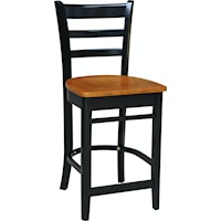 Farmhouse Counter Stool with Ladder Back