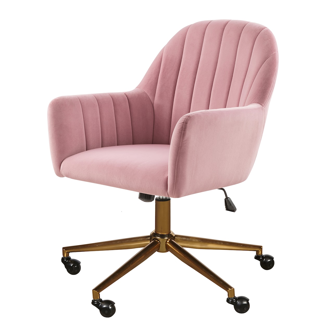 Accentrics Home Home Office Blush Channeled Back Office Chair