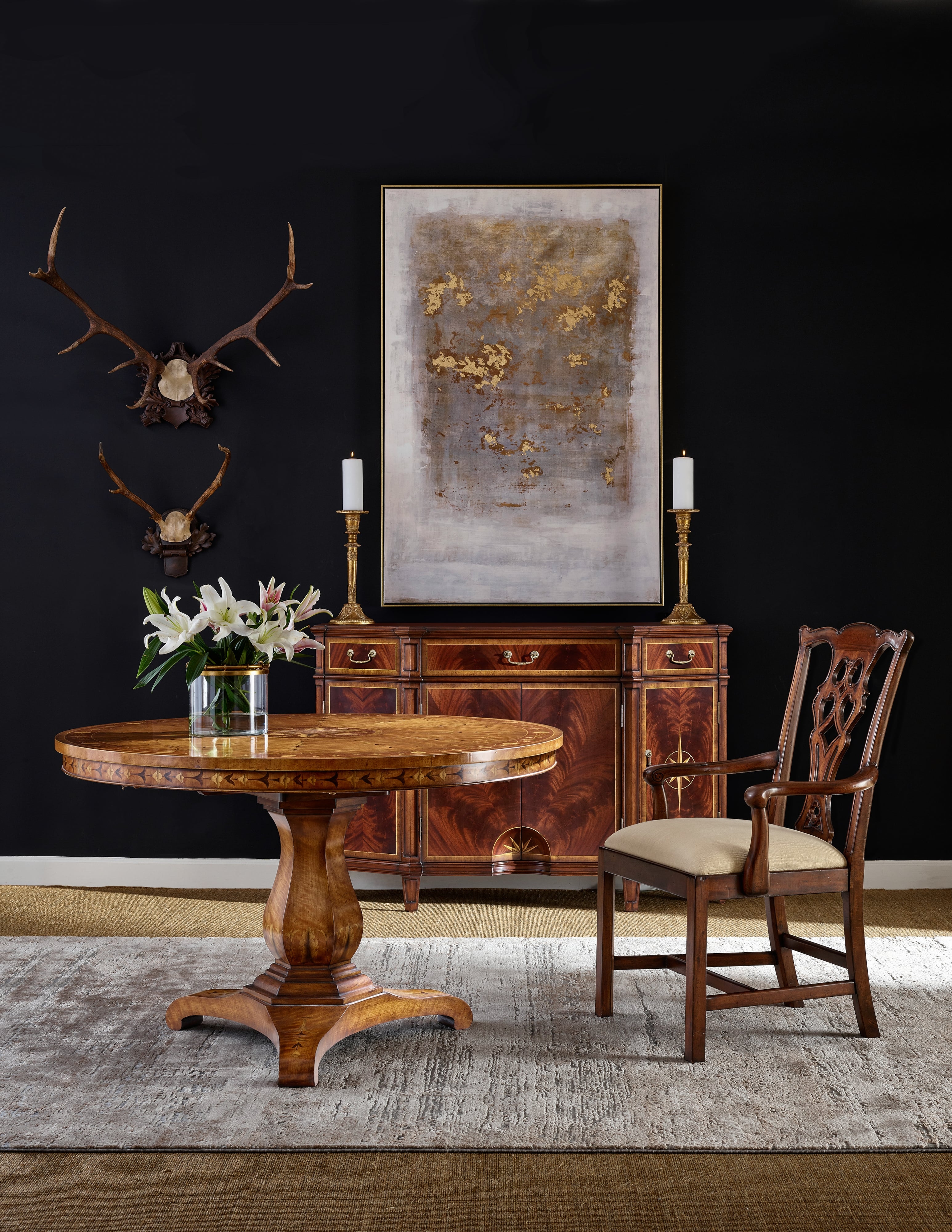 Chippendale Antique Mahogany Arm Chair