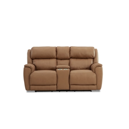 Power Loveseat with Console and Cupholders