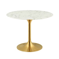 40" Round Artificial Marble Dining Table