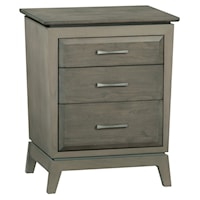 Contemporary 3-Drawer Nightstand