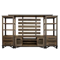 Rustic Solid Wood Wall Unit