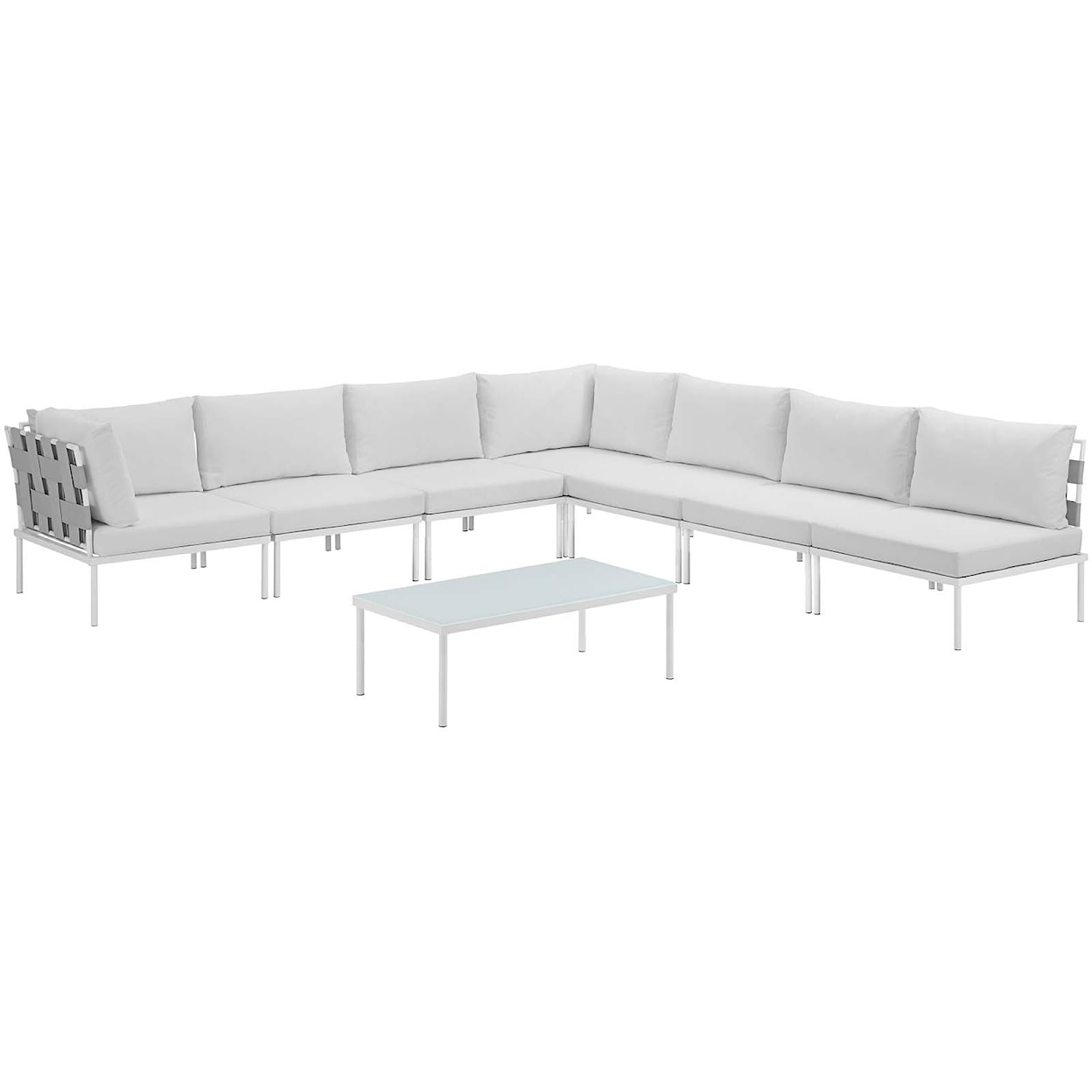 Modway Harmony Outdoor 8 Piece Sectional Sofa Set