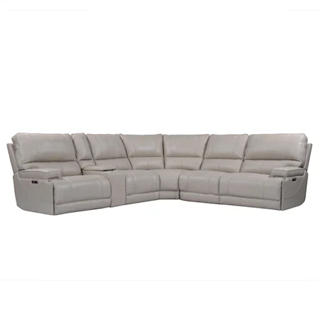 Contemporary Power Reclining Sectional with USB Ports and Power Headrests