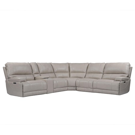 Contemporary Power Reclining Sectional with USB Ports and Power Headrests