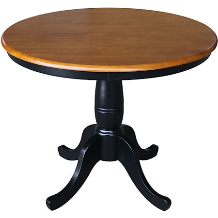 36'' Pedestal Table in Cherry / Black