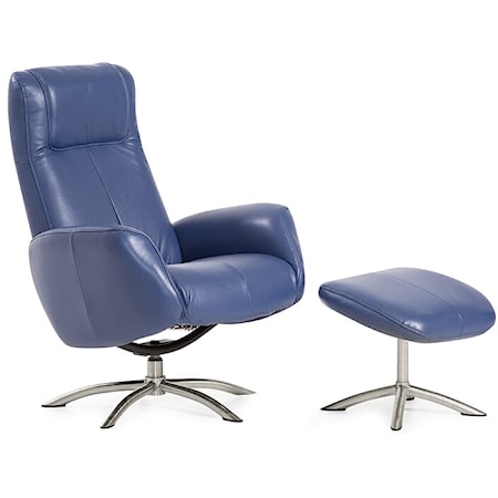 Q05 Contemporary Manual Recliner and Ottoman