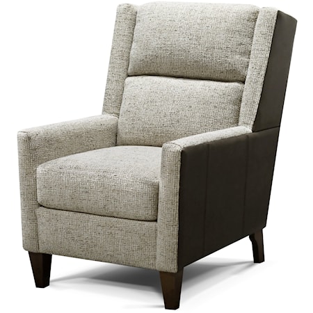 Transitional Two-Tone Fabric and Leather Chair