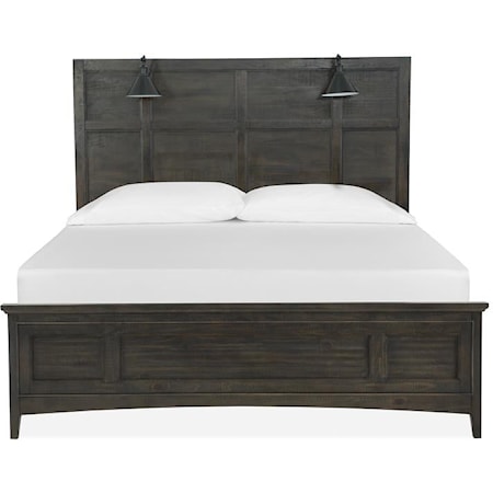 California King Lamp Panel Bed