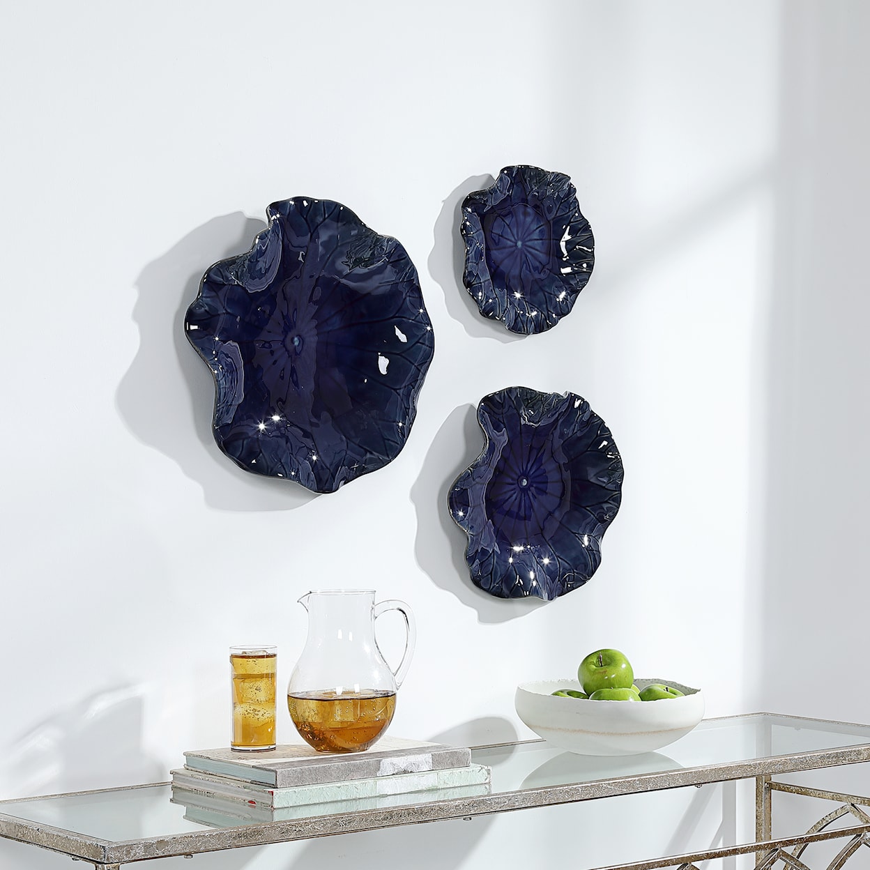 Uttermost Abella Abella Blue Ceramic Wall Decor S/3