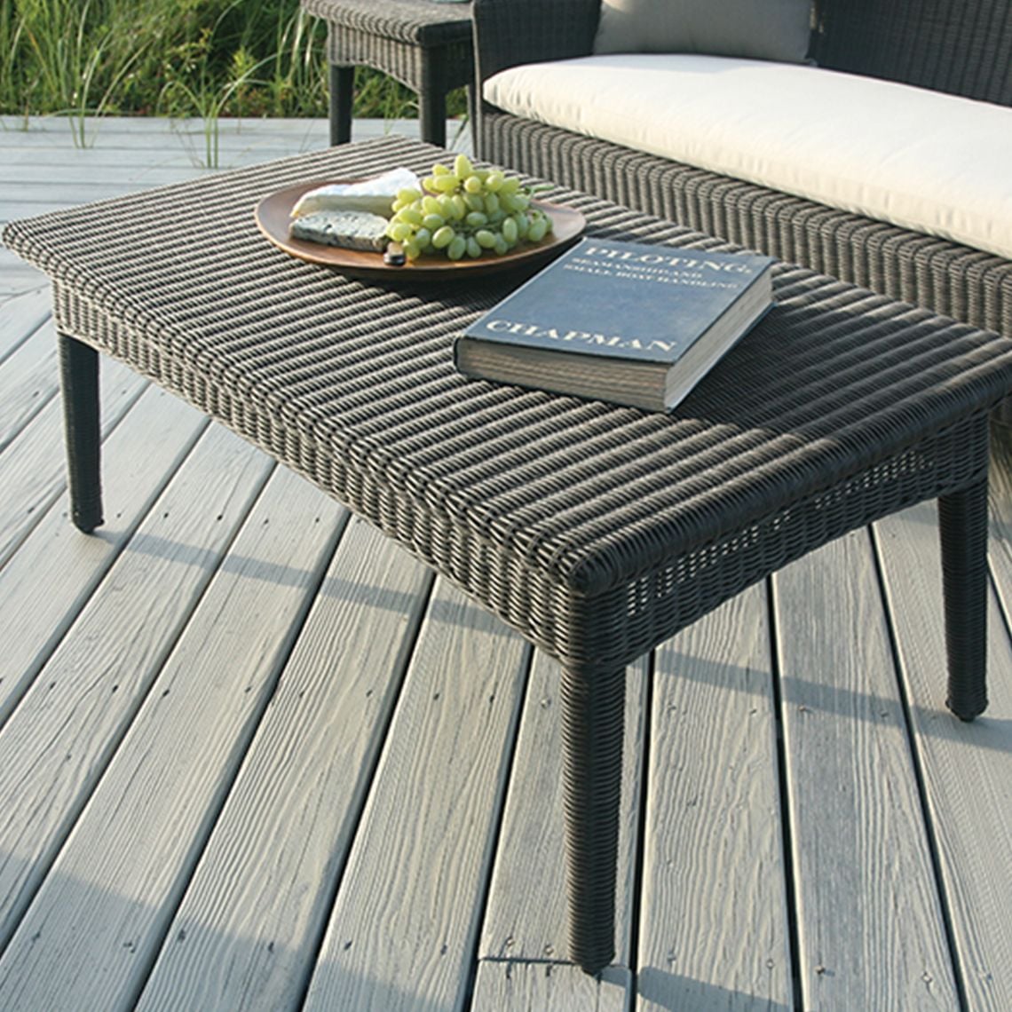 Outdoor Coffee Table with Glass Top