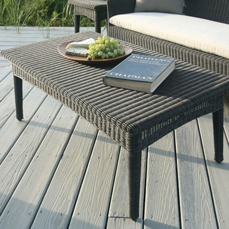 Outdoor Coffee Table with Glass Top