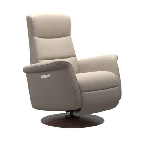 Large Power Recliner with Wood Base