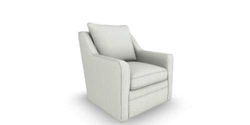 Casual Pillow-Back Swivel Chair with Piped Seams