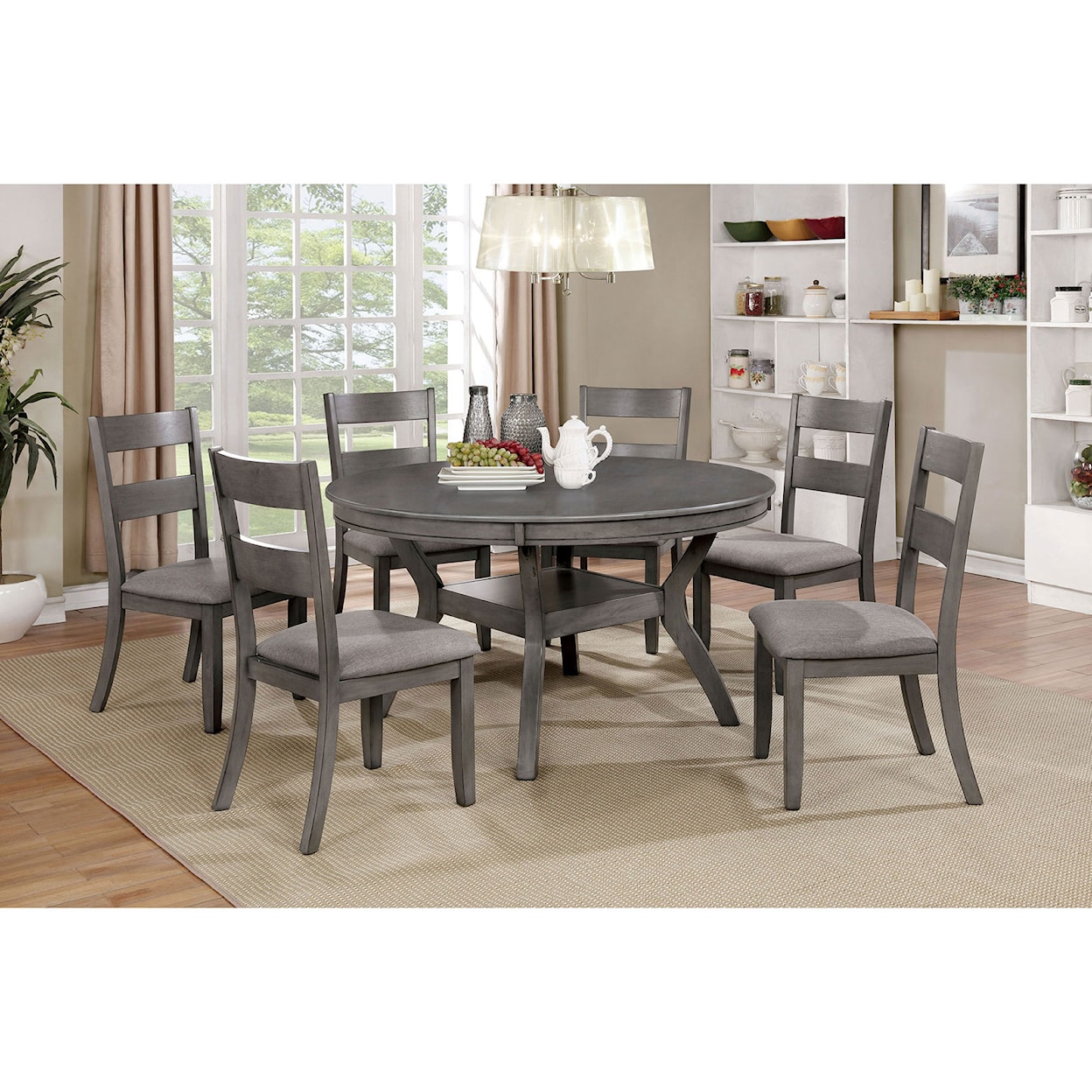 Furniture of America Juniper 5 Piece Dining Set