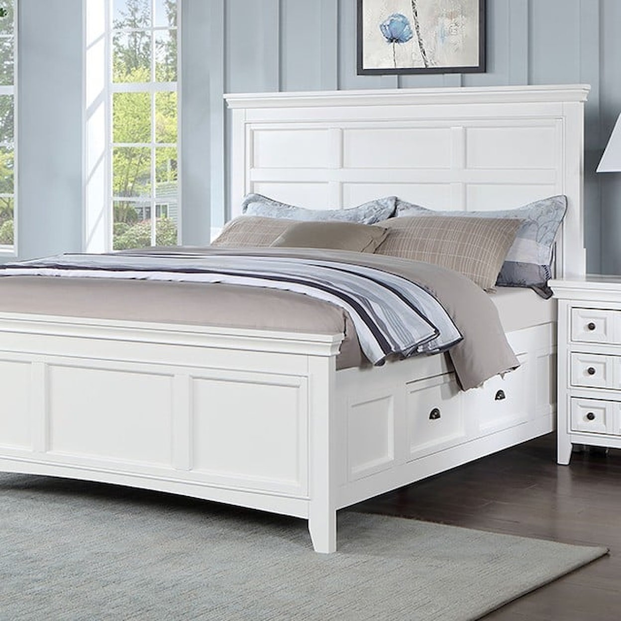 Furniture of America CASTILE White Queen Bed