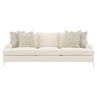 Carver Upholstered Fabric Sofa with Throw Pillows