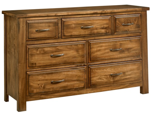 Rustic Farmhouse 7-Drawer Dresser with English Dovetail Construction