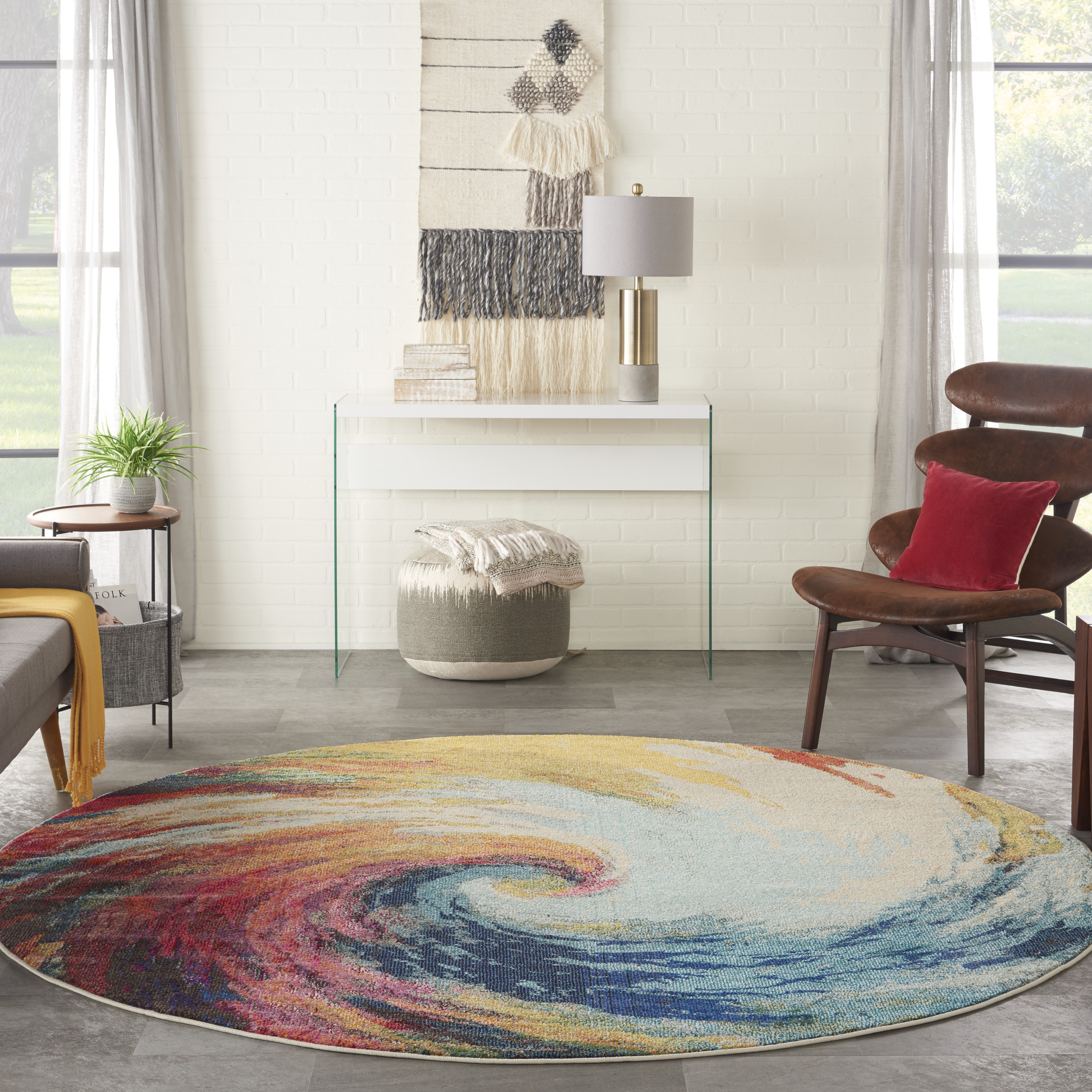 Nourison Celestial 7'10" Round  Rug