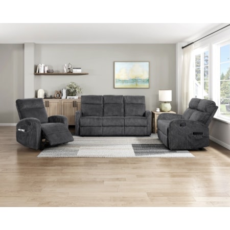 3-pc. Fabric Manual Reclining Set