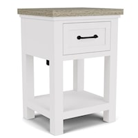 Modern Cottage 1-Drawer Nightstand with USB