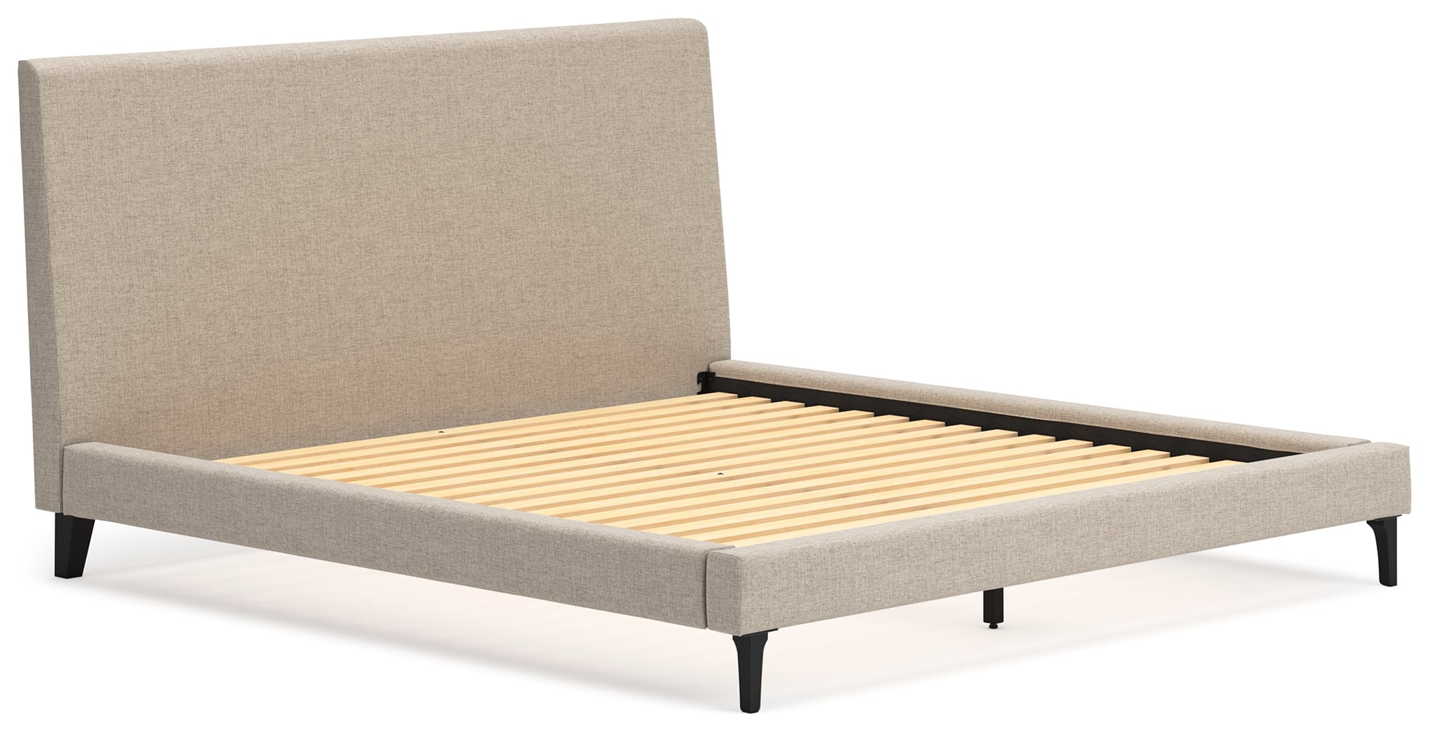 King Upholstered Bed With Roll Slats